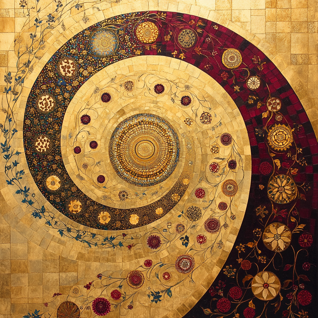 Gustav Klimt Inspired Golden Floral Symphony Numbered painting kits
