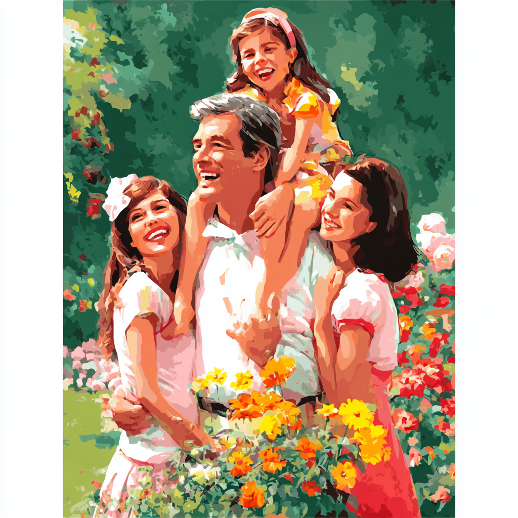 Shared Laughter In The Garden Paint By Numbers Art