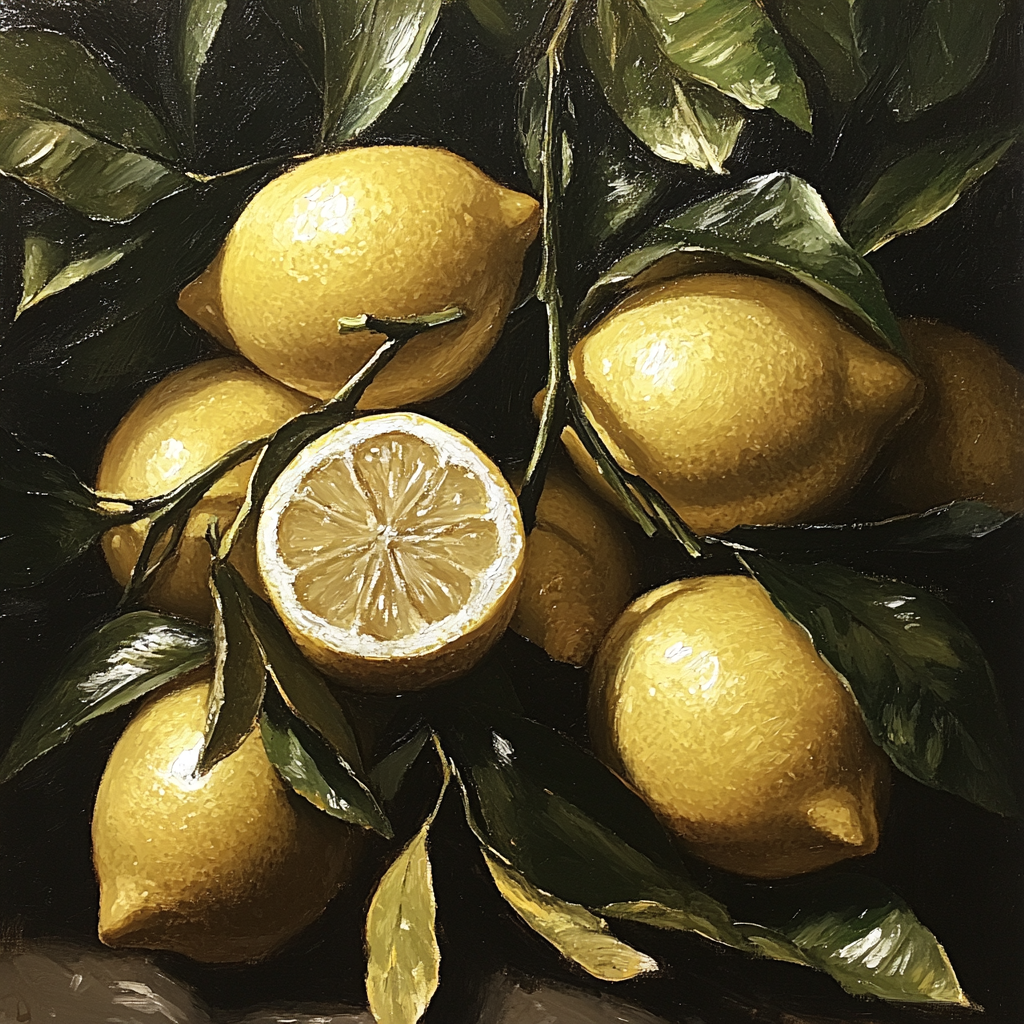 Caravaggio Inspired Storm Citrus Number painting