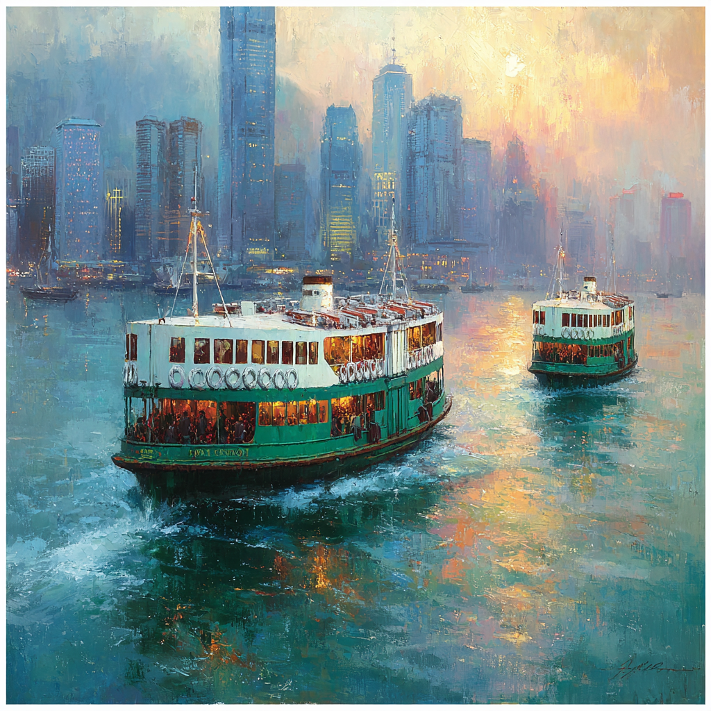 Hong Kong Star Ferry Harbor Commute China paint by numbers