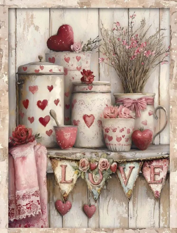 Valentine’s Day Paint by Numbers Kit for Adults DIY Canvas 12x16