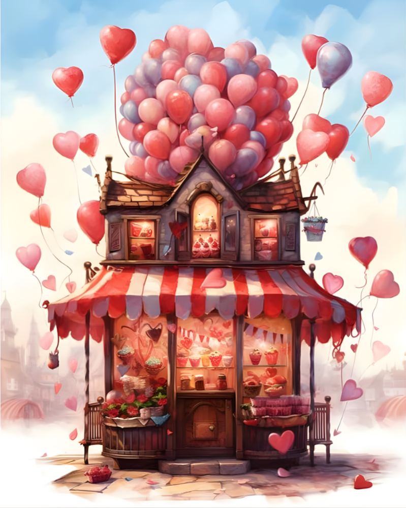 Valentines Day Paint By Numbers Kit With Balloon Shop Artwork