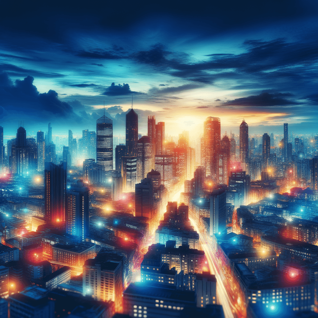 Cityscape In Twilight Painting Number Kit