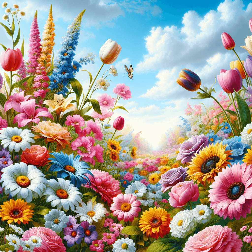 Colorful Flower Field Painting By Numbers Kit