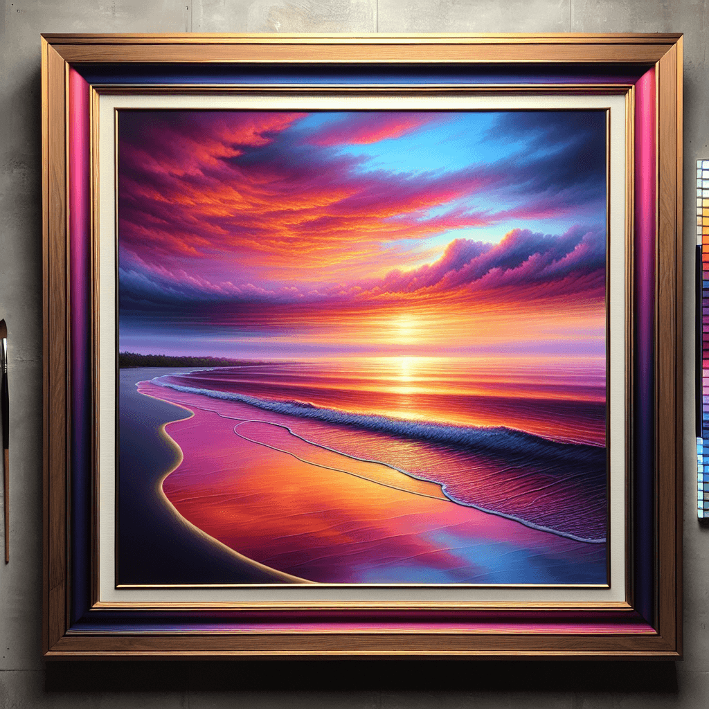Majestic Oceanfront Sunset Paint By Color