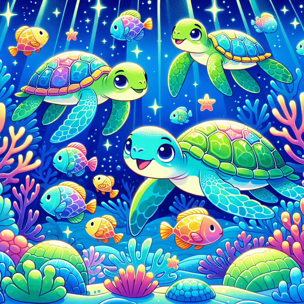 Giggling Sea Turtles Paint By Numbers Kits