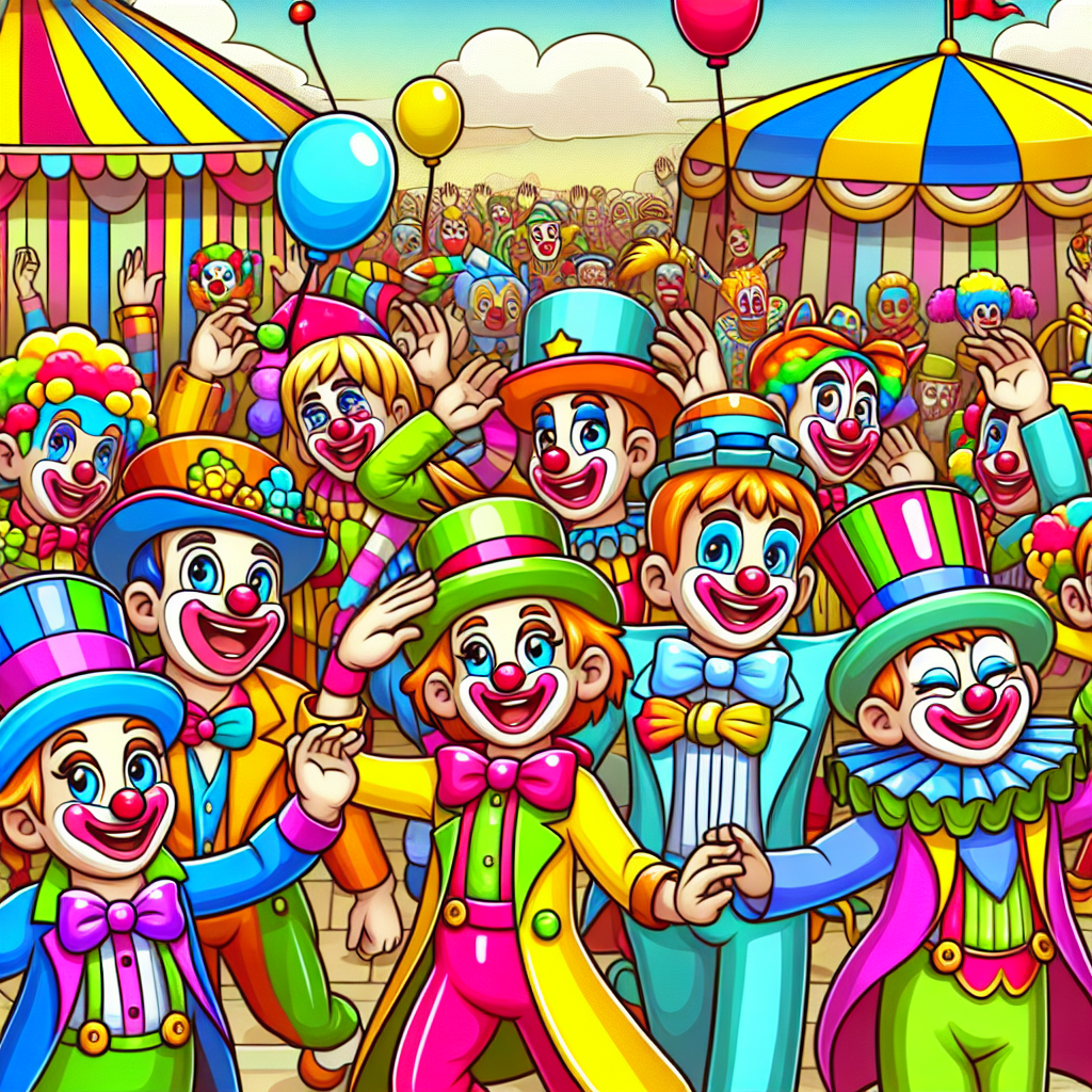 Circus Clown Parade Painting Number Kit