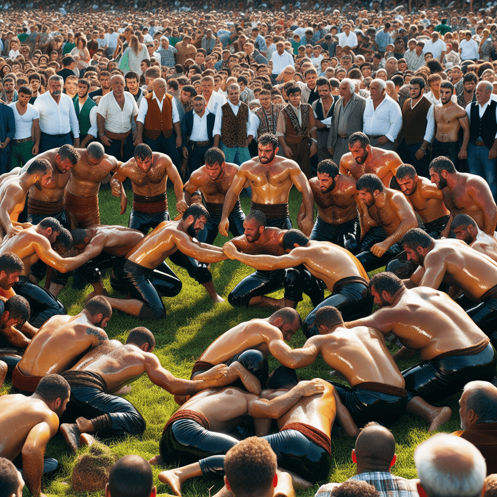 Kirkpinar Oil Wrestling Festival - Edirne, Turkey Painting By Numbers Kit