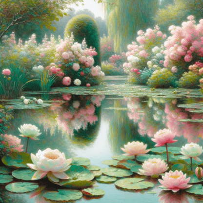 Monet's Garden Reflection Paint By Numbers