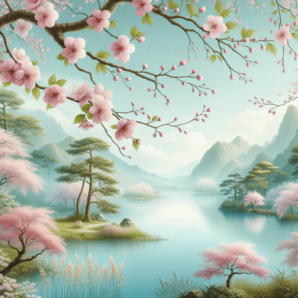Blossoming Cherry Garden Paint By Numbers Art