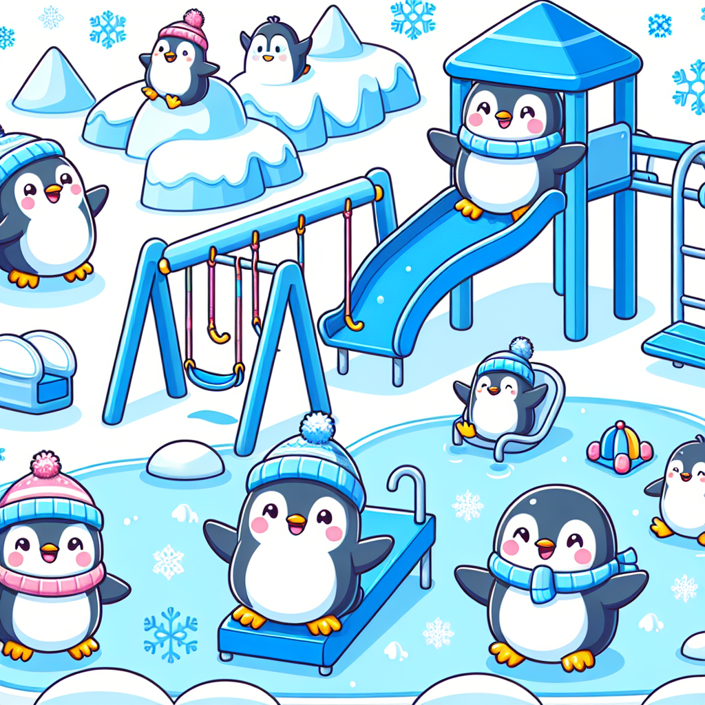 Happy Penguin Playground Painting Number Kit