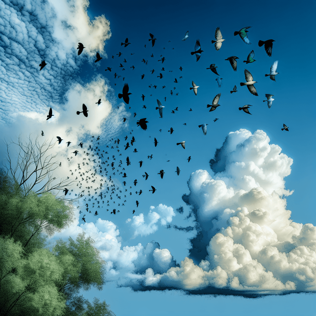 Bird's Skyward Journey Number Painting