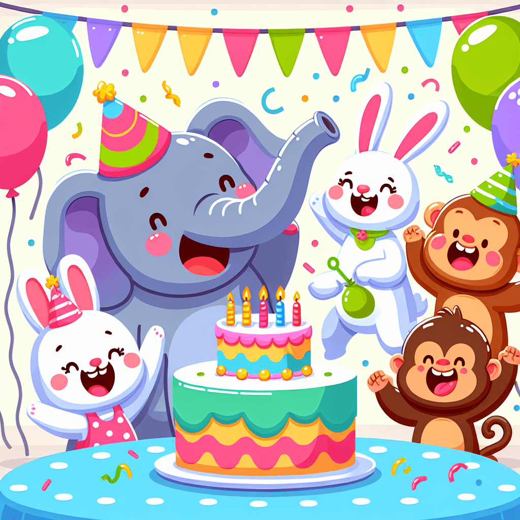 Cheerful Animal Birthday Bash Paint By Number