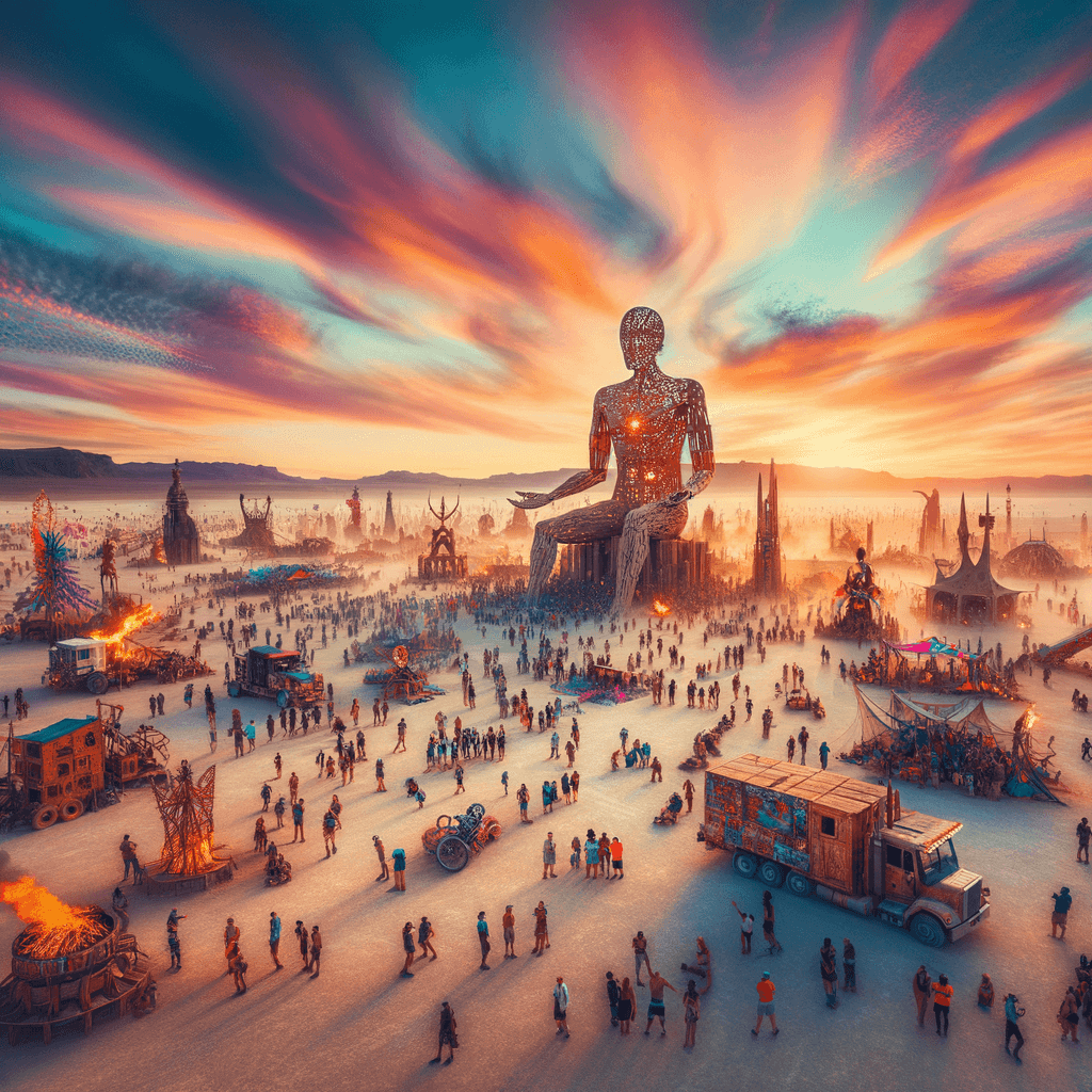 Burning Man - Black Rock City, USA Paint By Color