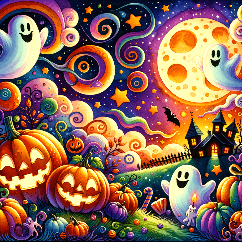 Whimsical Halloween Night Paint By Numbers Art
