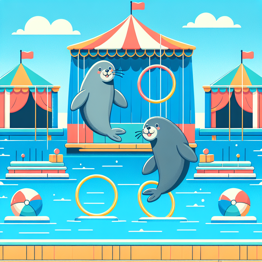 Silly Sea Lion Circus Number Painting