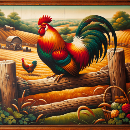 Charming Farmhouse Rooster Paint By Number
