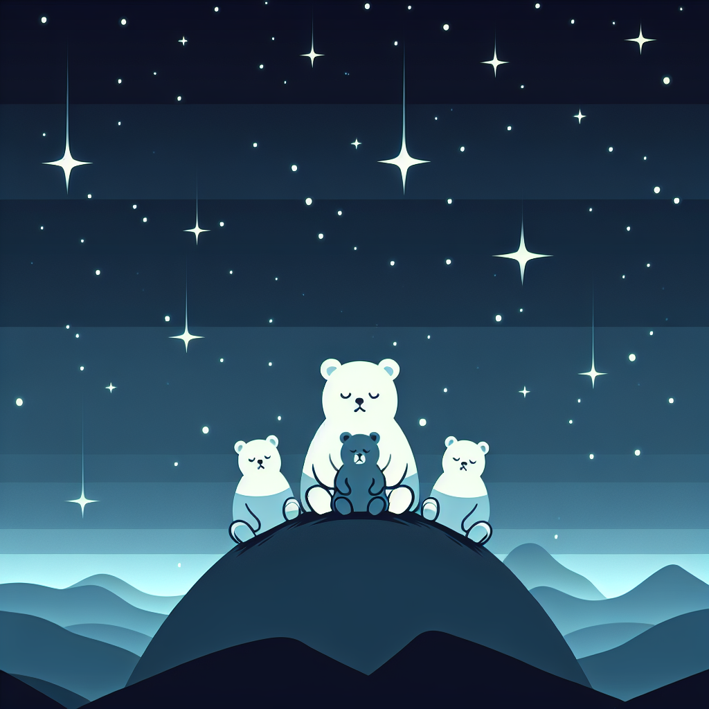 Serene Stargazing Bears Painting Number Kit