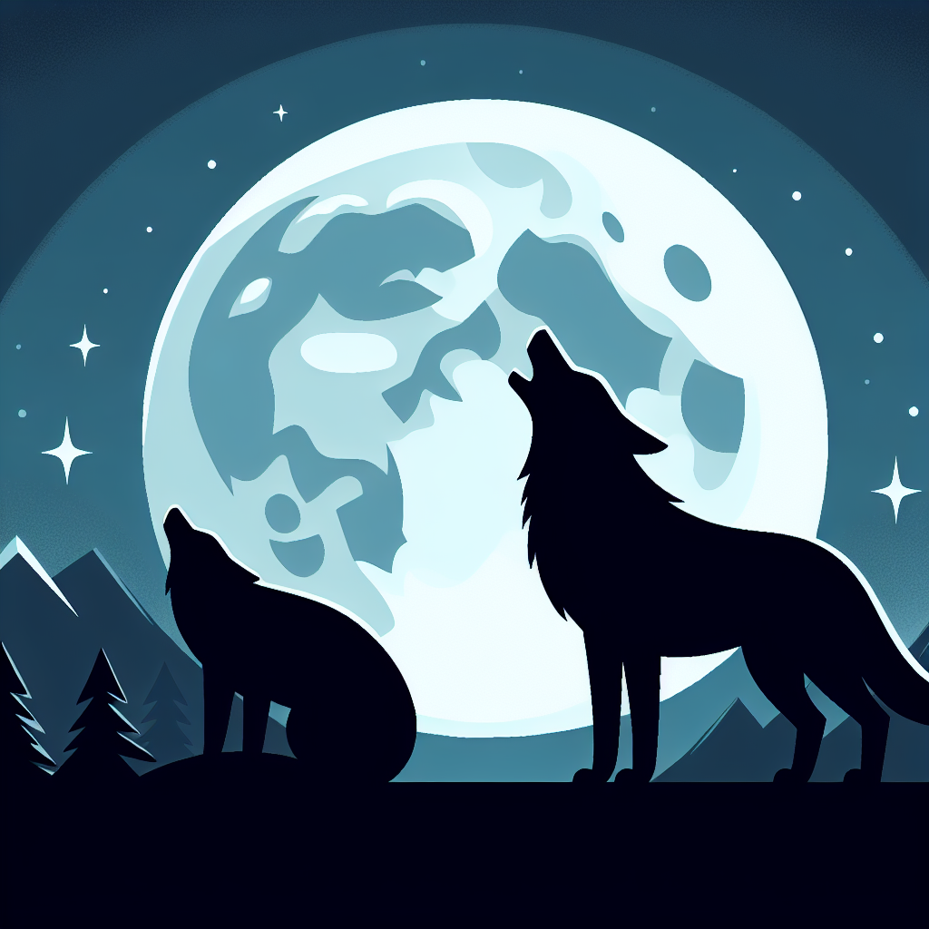 Moonlit Wolf Howl Number Painting