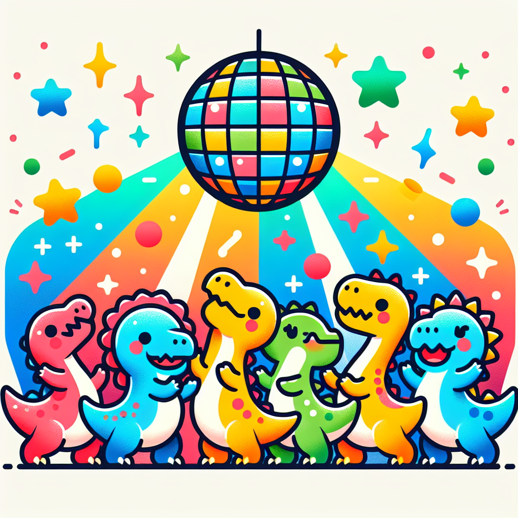 Charming Dinosaur Dance Party Painting By Numbers Kit