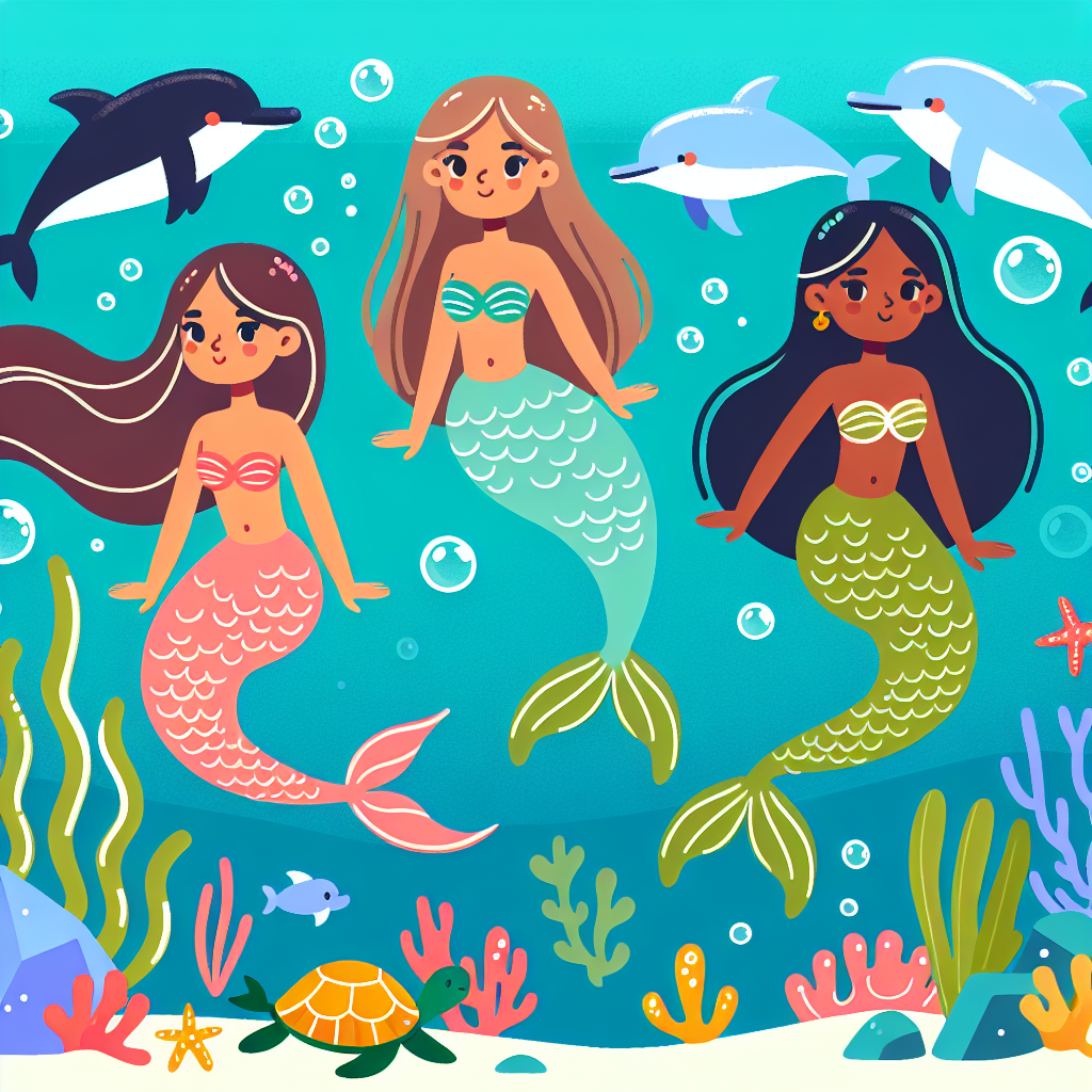 Mermaid Under The Sea Paint By Color