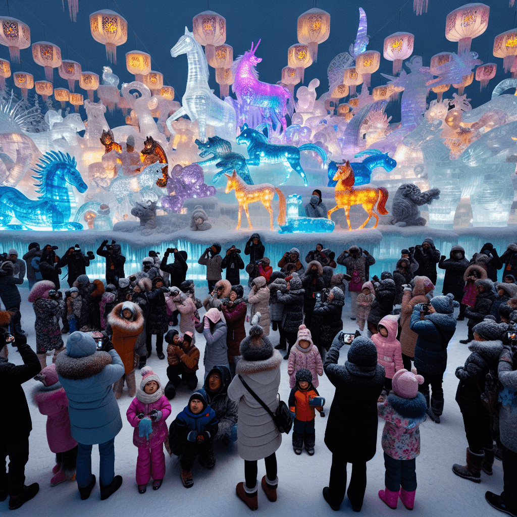 Harbin Ice Lantern Festival - Harbin, China Painting By Numbers Kit