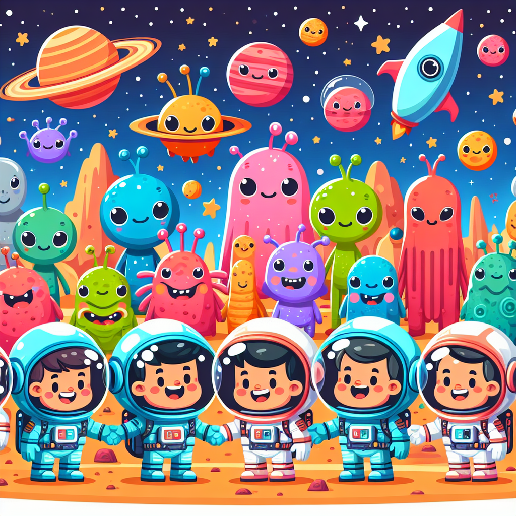 Space Explorers And Alien Friends Painting Number Kit
