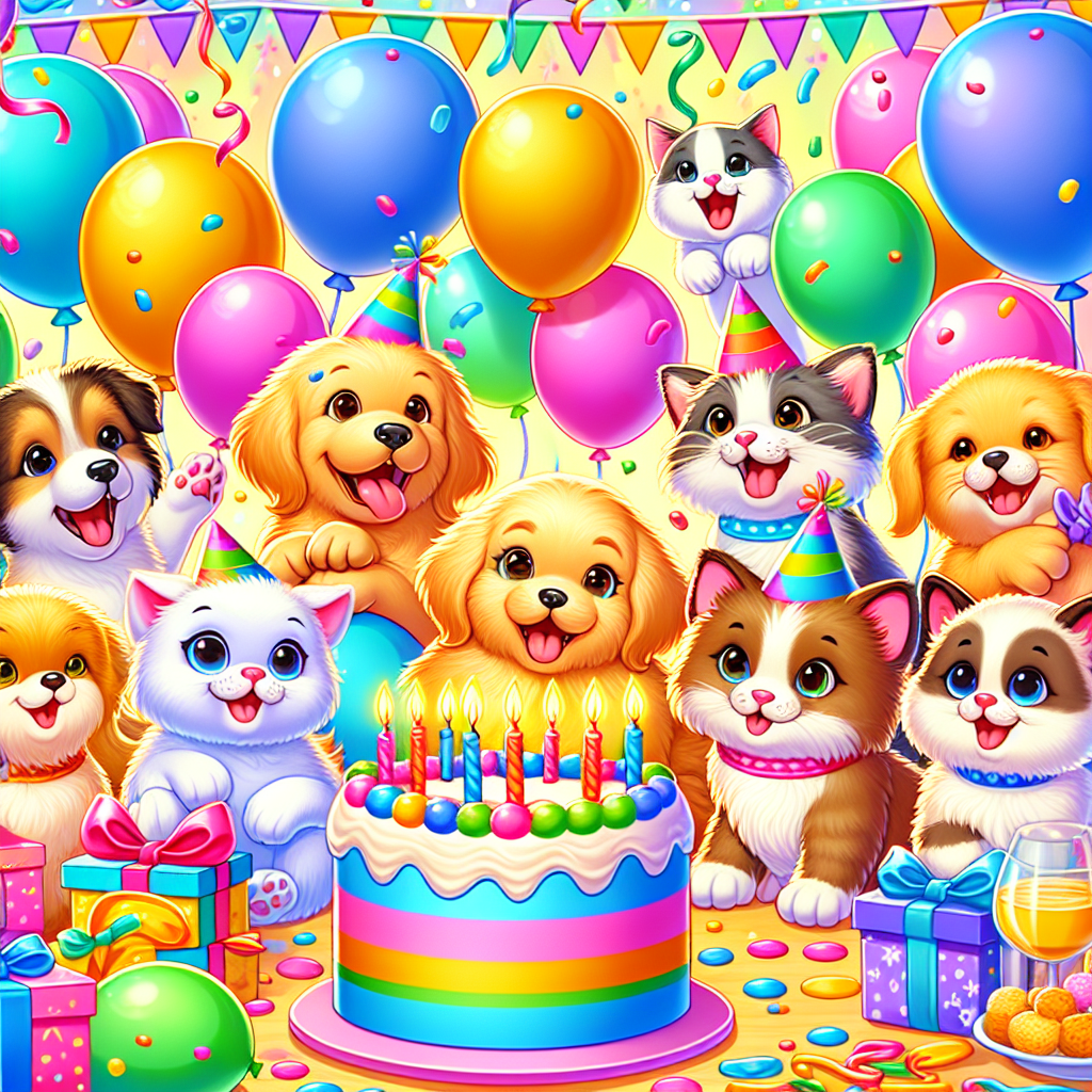 Cute Animal Friends' Birthday Paint By Number