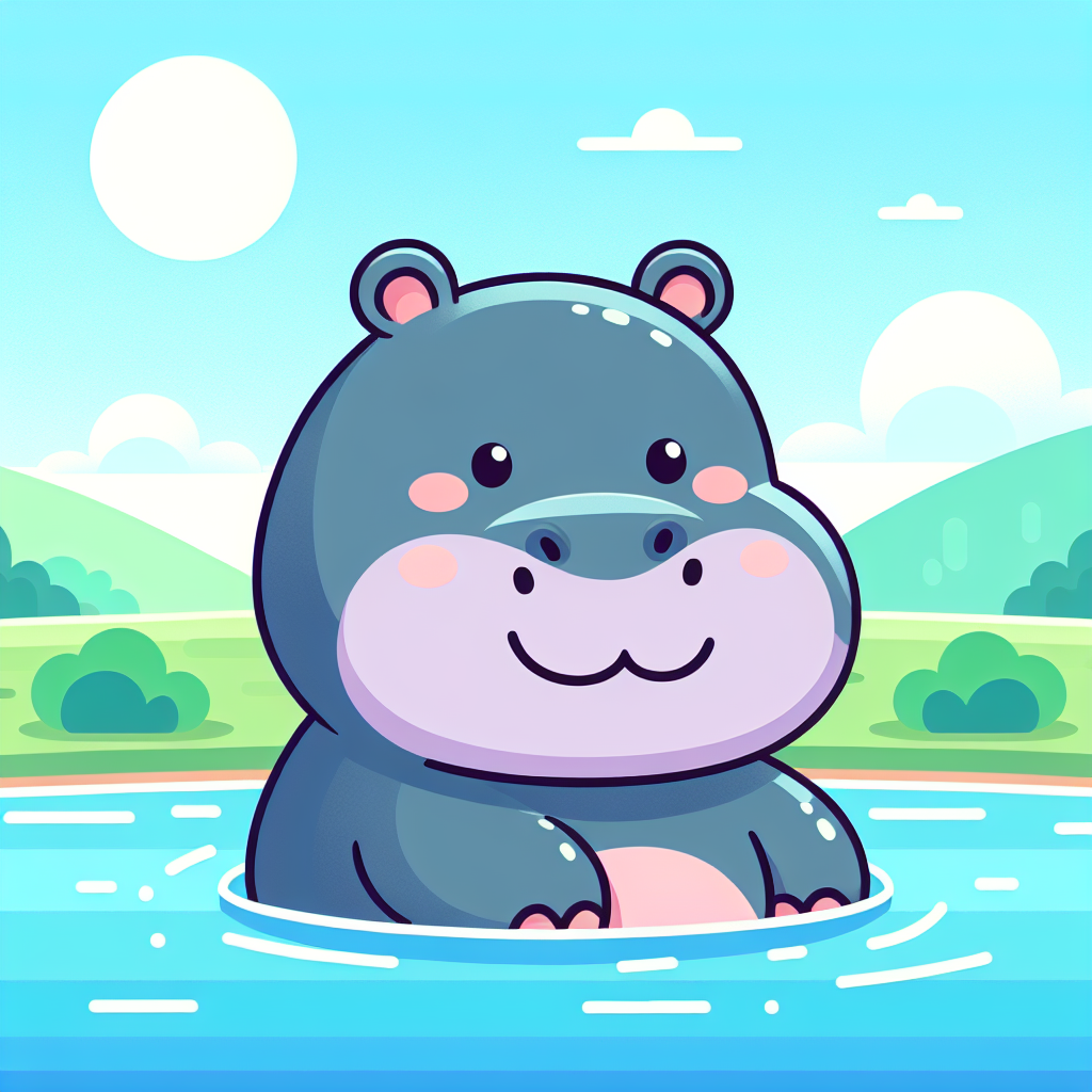 Happy Hippo Habitat Paint By Numbers