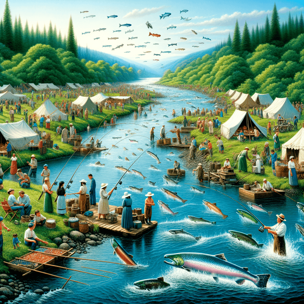 The Great Canadian Salmon Run - Canada Number Painting
