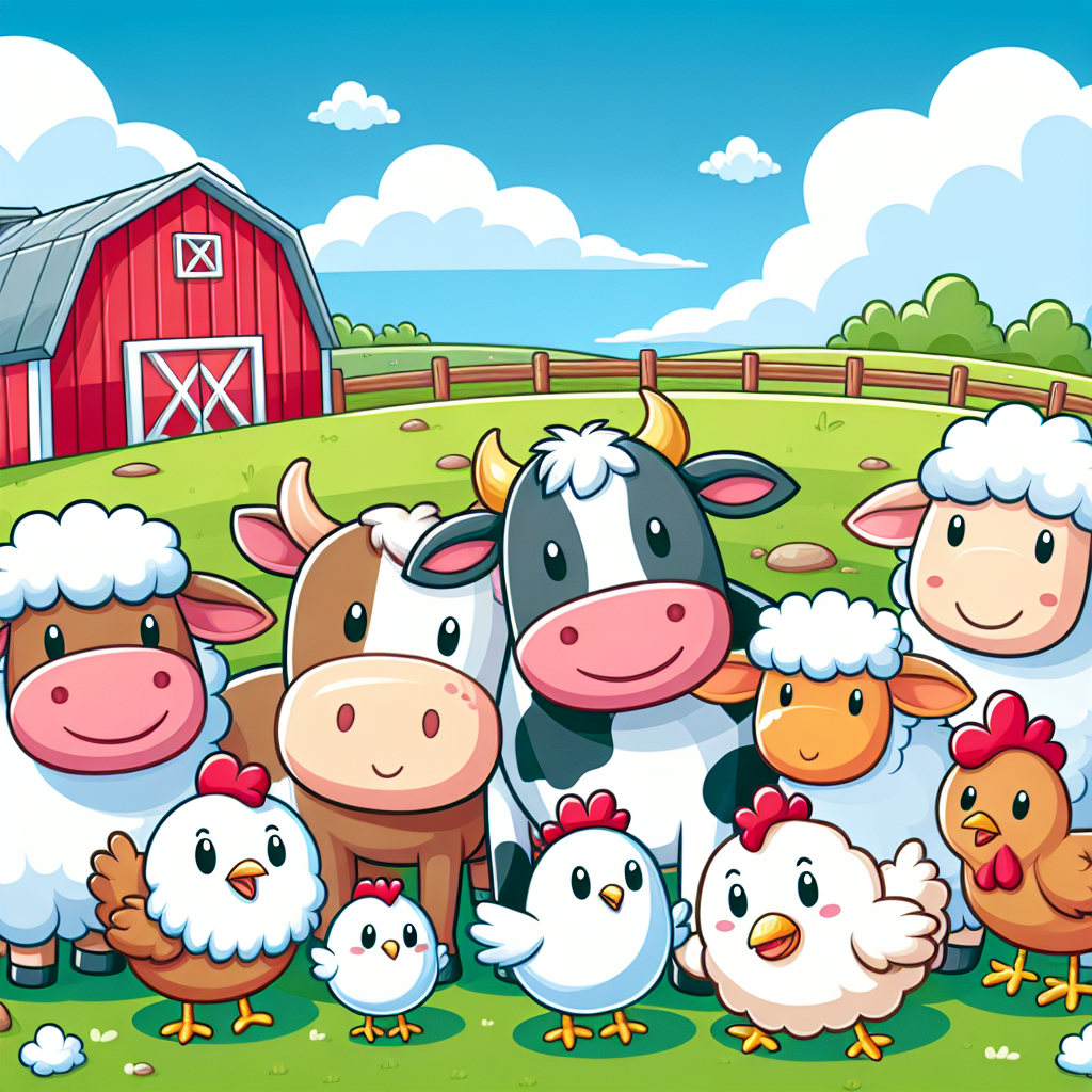 Friendly Farmyard Scene Paint By Numbers Art