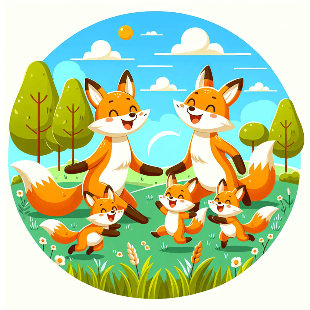 Frolicking Fox Family Paint By Numbers