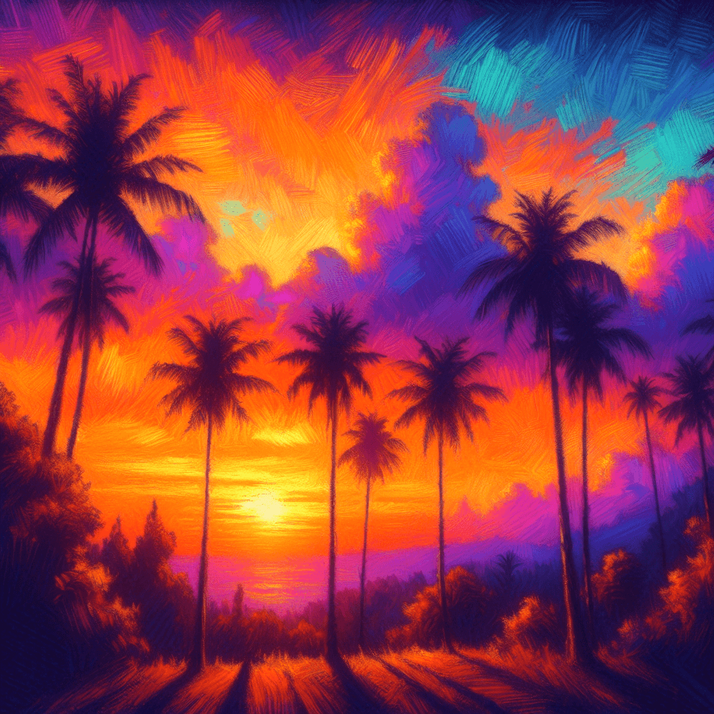 Tropical Sunset Fantasy Numbered Painting Kits