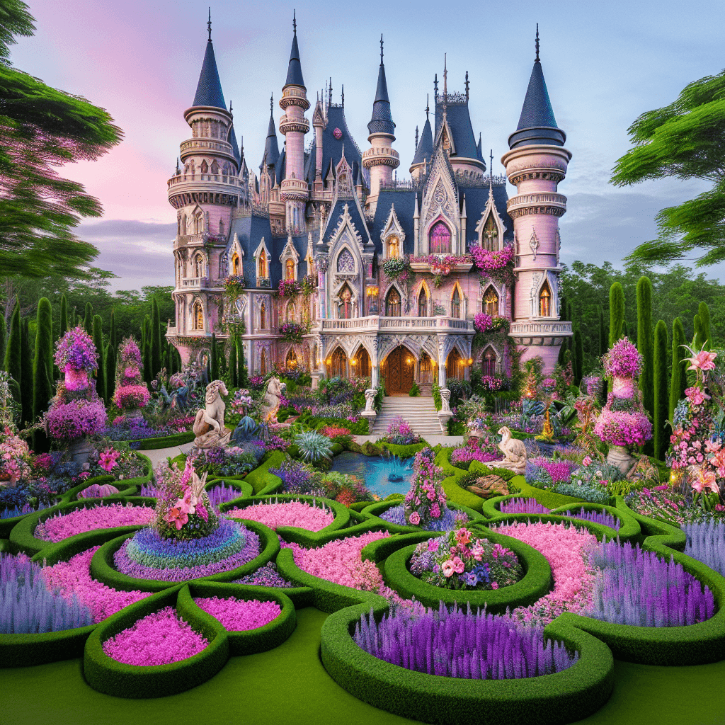 Fanciful Castle Grounds Paint By Number
