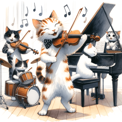 Musical Cats Numbered Painting Kits