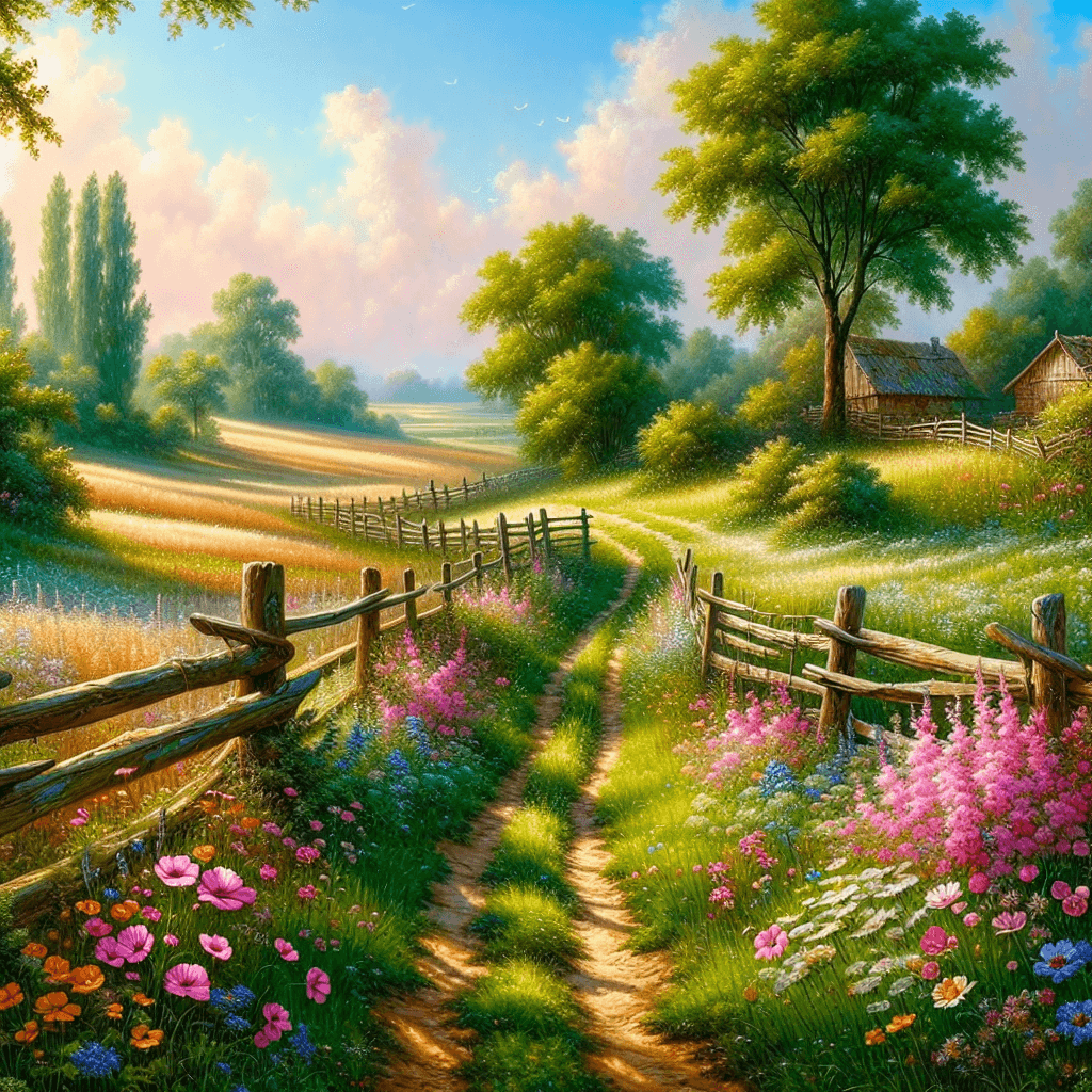 Romantic Countryside Path Paint By Number