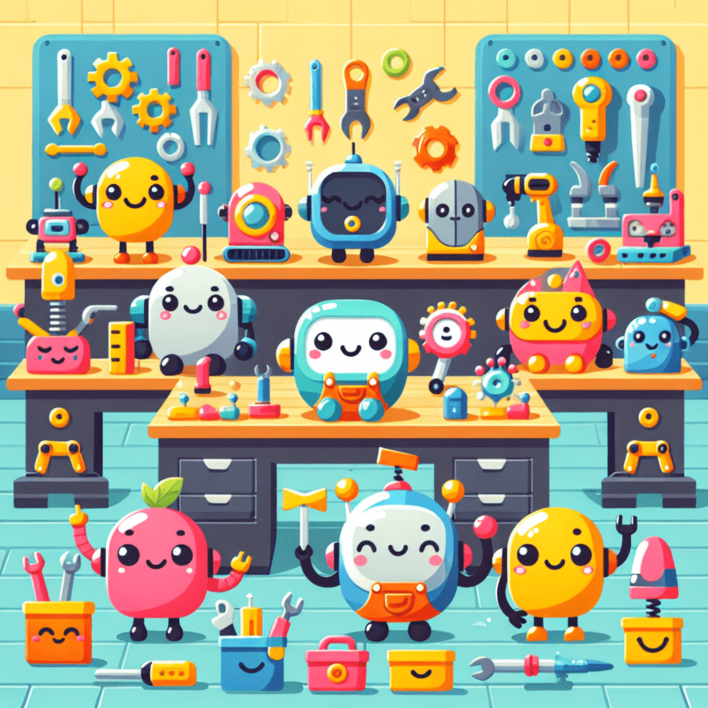 Cheerful Robot Helpers DIY Paint By Numbers