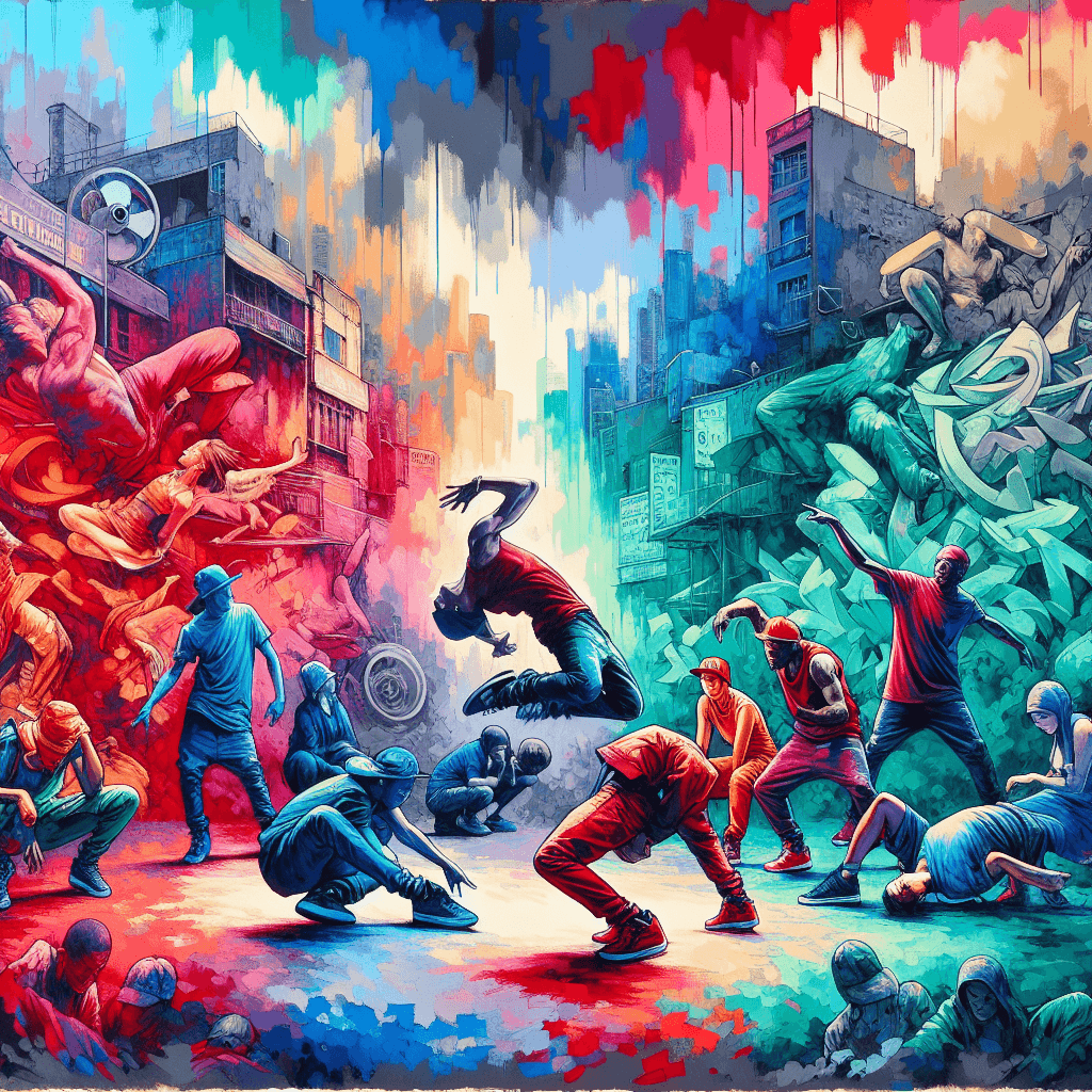 Energetic Street Dance Battle Paint By Numbers Art
