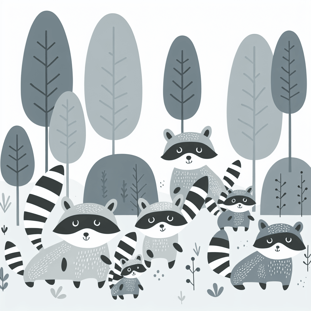 Playful Forest Raccoon Paint By Color