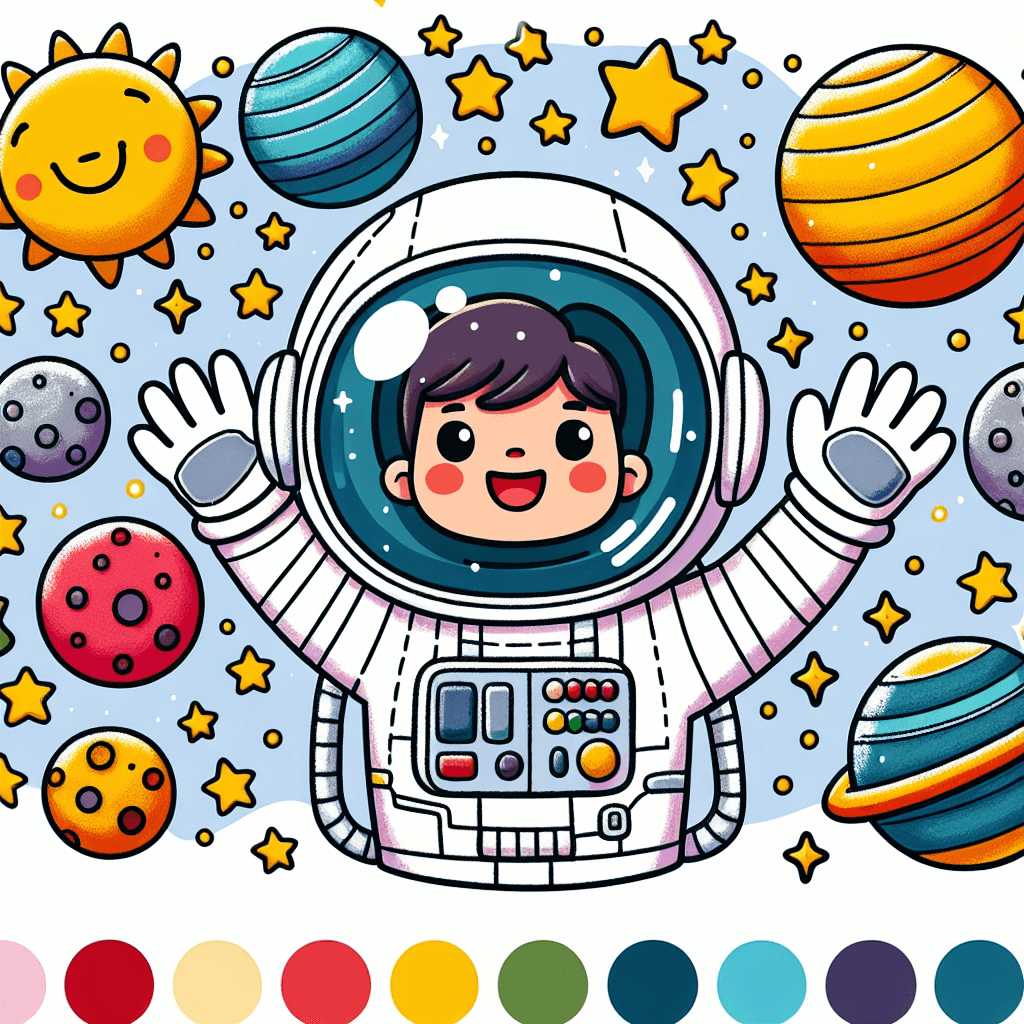 Cheerful Space Explorer Paint By Number