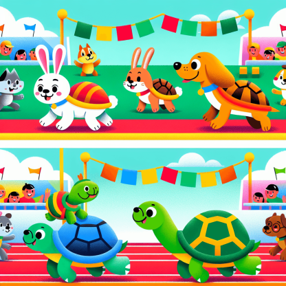 Silly Animal Race DIY Paint By Numbers