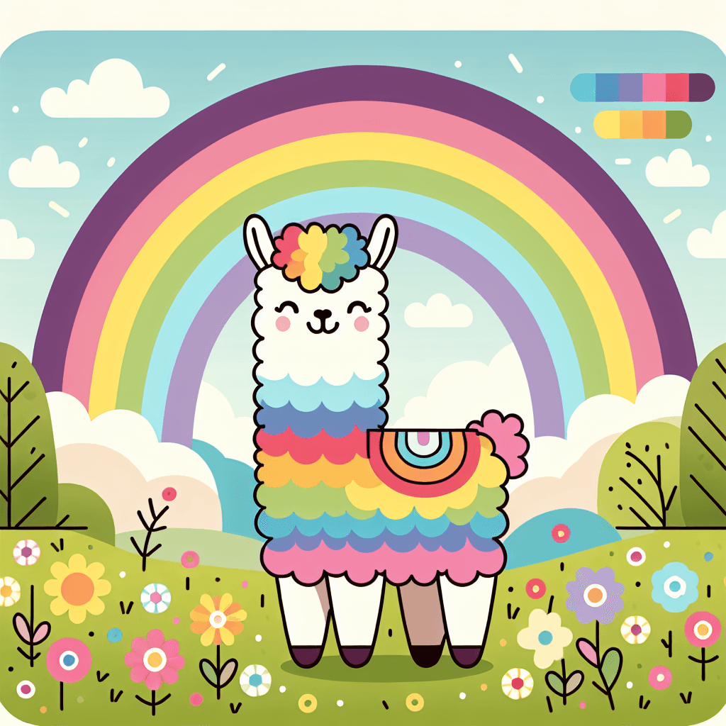Rainbow Llama Adventure Number Painting