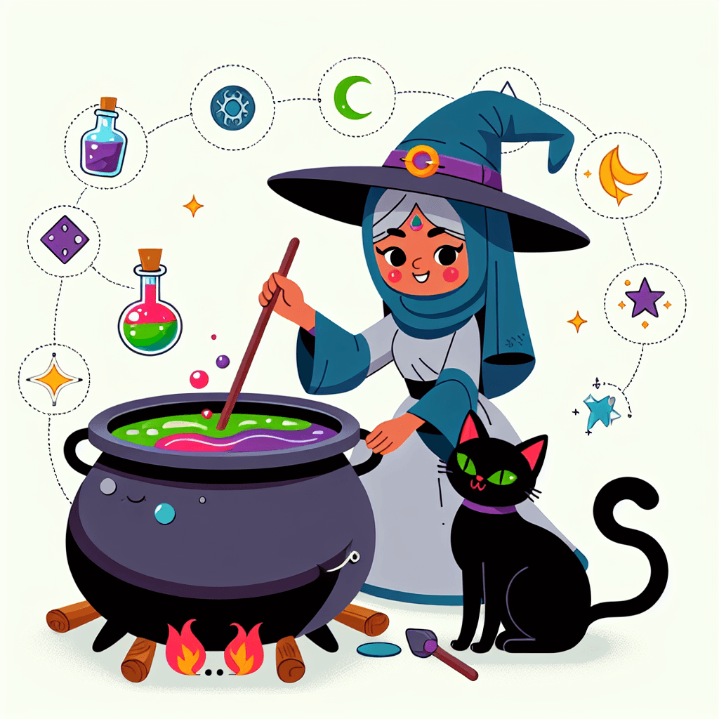 Whimsical Witch's Brew Paint By Numbers Art