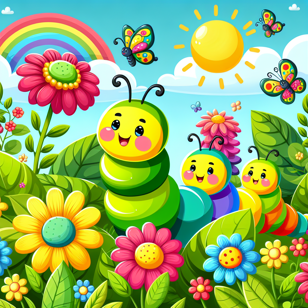 Cheerful Caterpillars Paint By Color