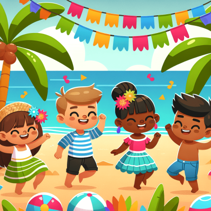 Tropical Beach Party Painting By Numbers Kit