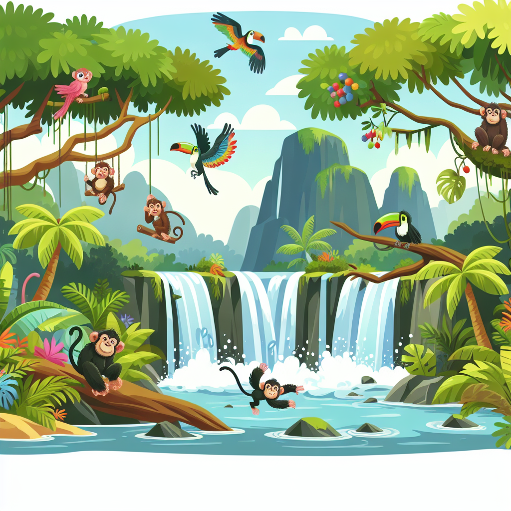 Jungle Waterfall Adventure Paint By Color