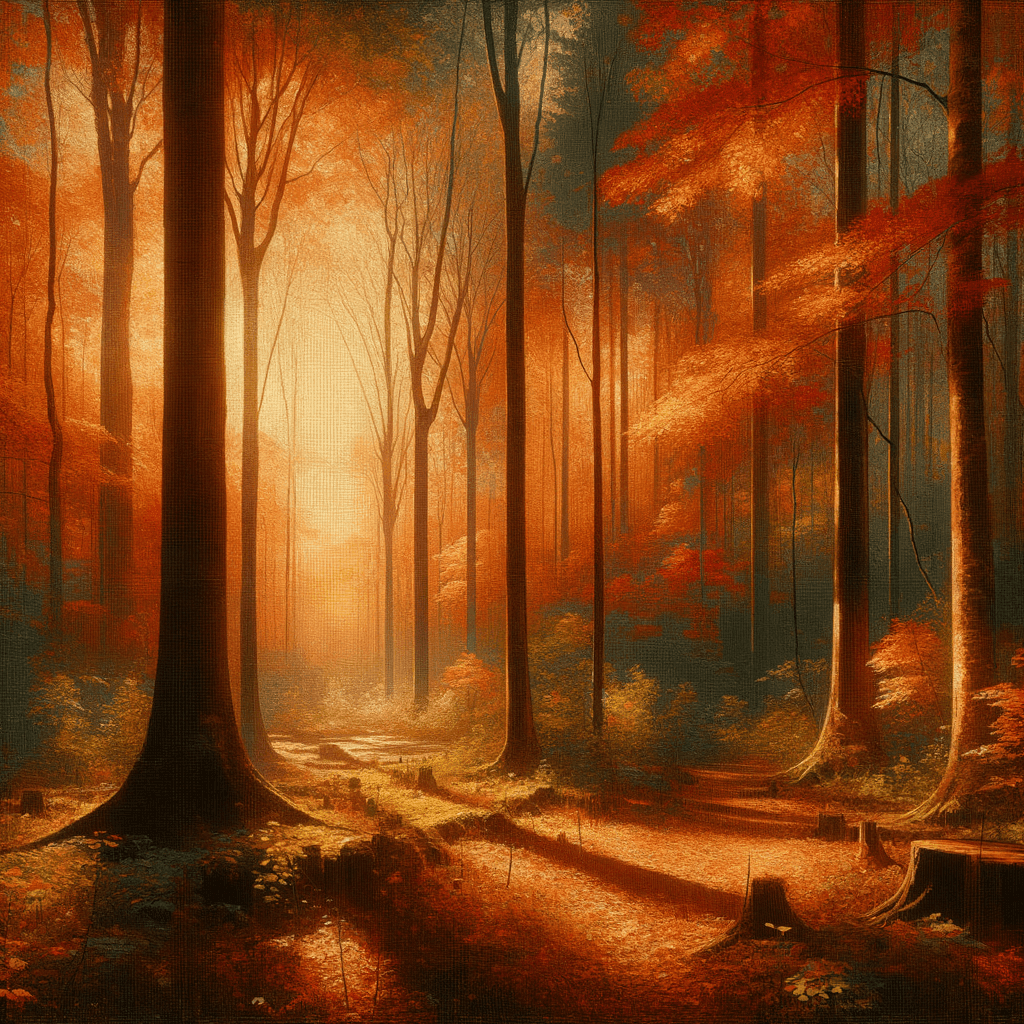 Autumn's Golden Canopy Painting Number Kit