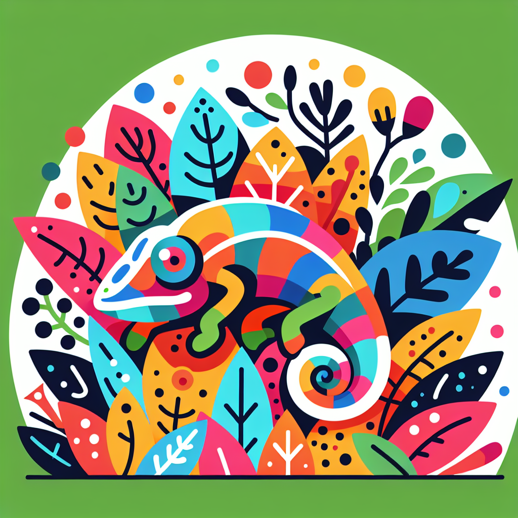 Colorful Chameleon Chase Paint By Numbers Art