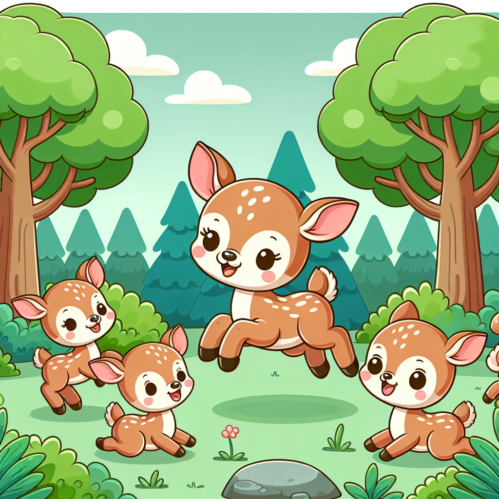 Frolicking Fawns In The Forest Paint By Numbers