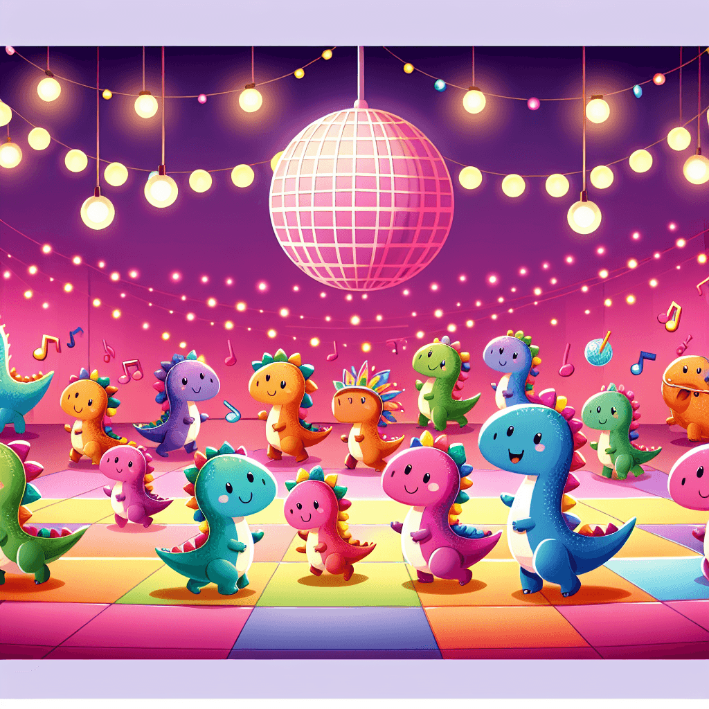 Funky Dinosaur Disco Numbered Painting Kits
